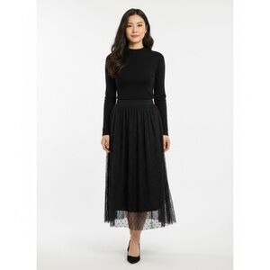 Black lined shirt with lace overlay